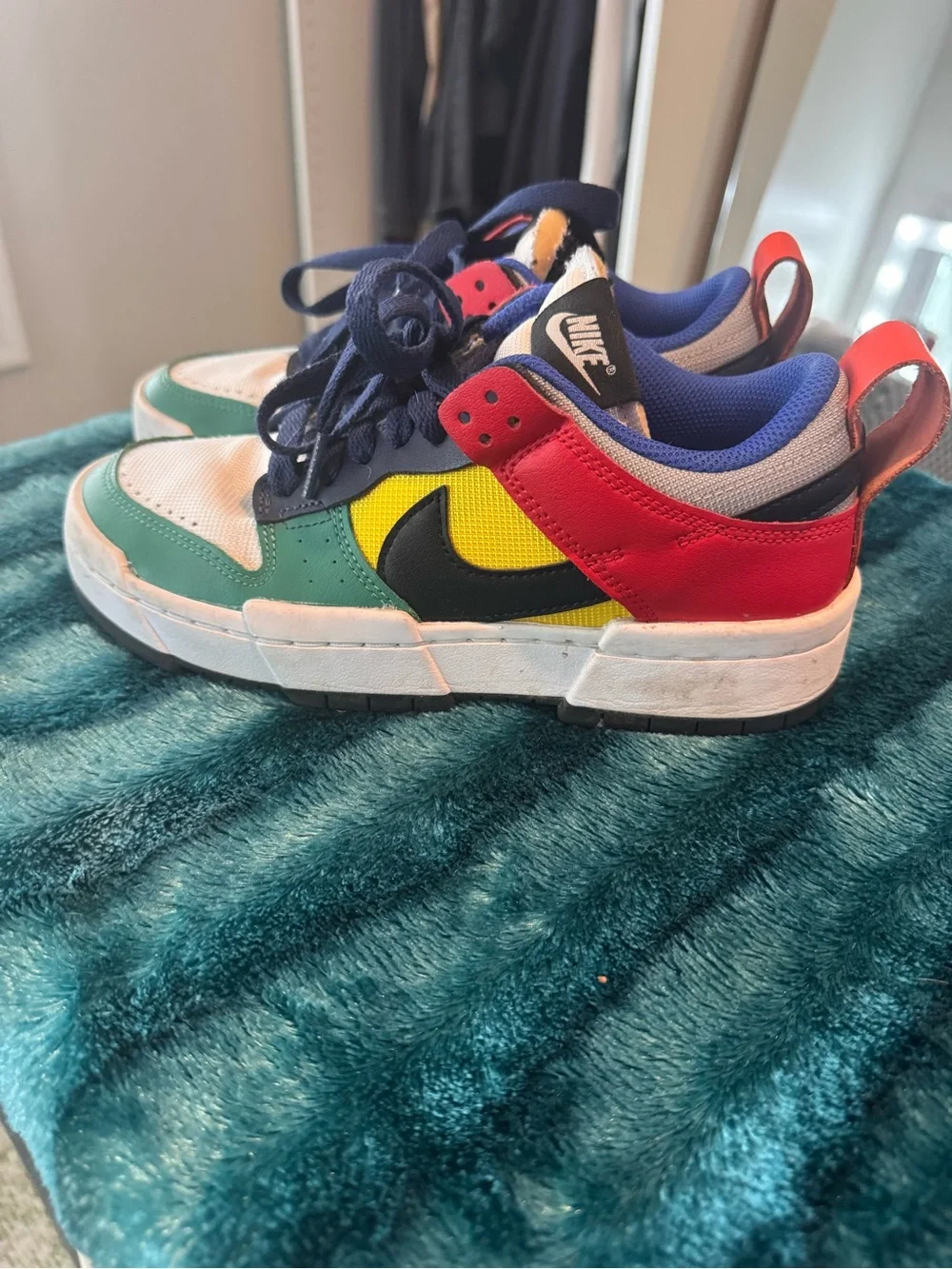 Nike Kids Multicolor Low-Top Sneakers - Green/Yellow/Red/Blue/Black